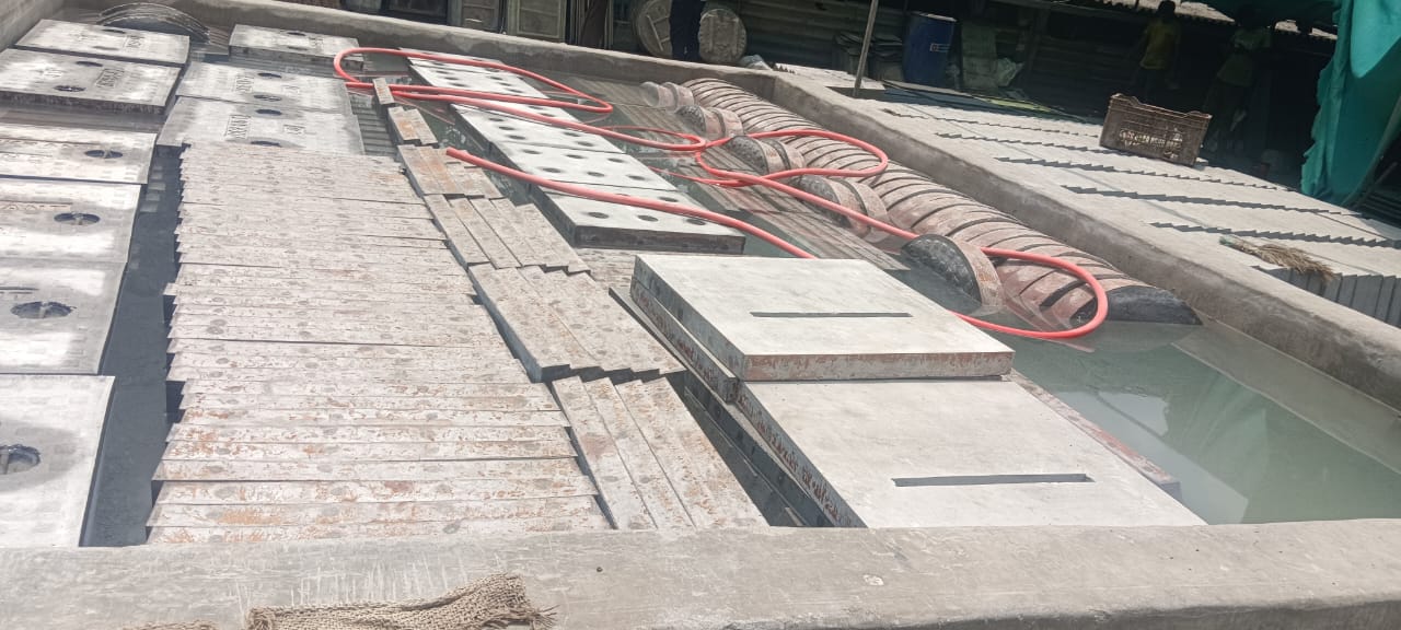 Precast RCC grating for drainage system, Reinforced concrete grating slab with water slots, RCC grating used for covering roadside drains